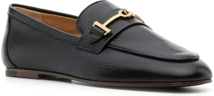 LOGO-PLAQUE LEATHER LOAFERS