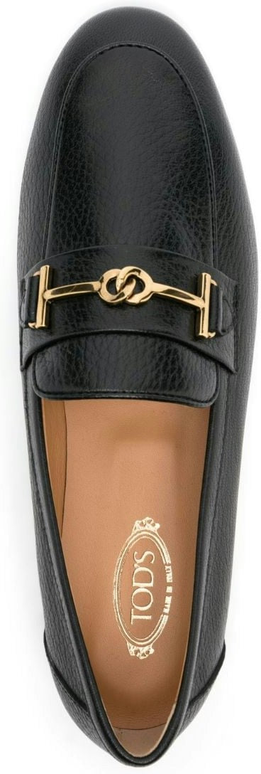 LOGO-PLAQUE LEATHER LOAFERS