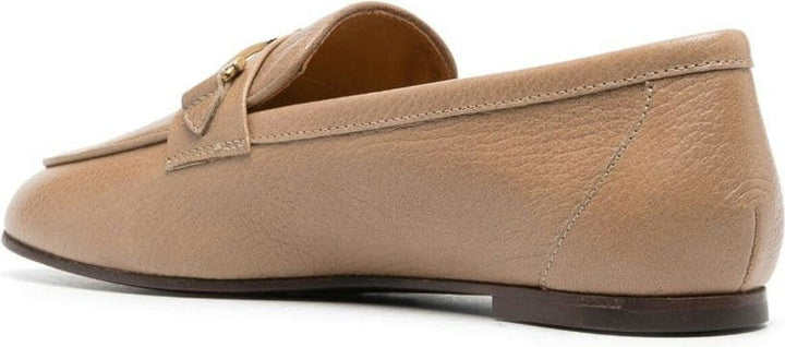 LOGO-PLAQUE LEATHER LOAFERS