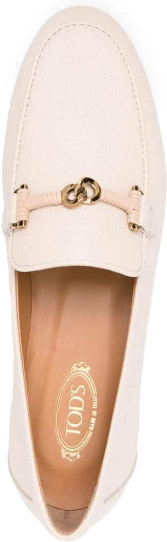 KNOT PLAQUE LEATHER LOAFERS