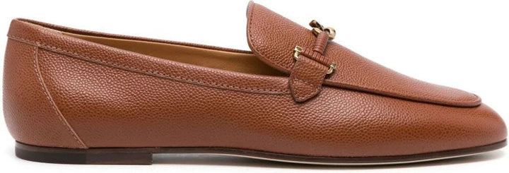 KNOT PLAQUE LEATHER LOAFERS