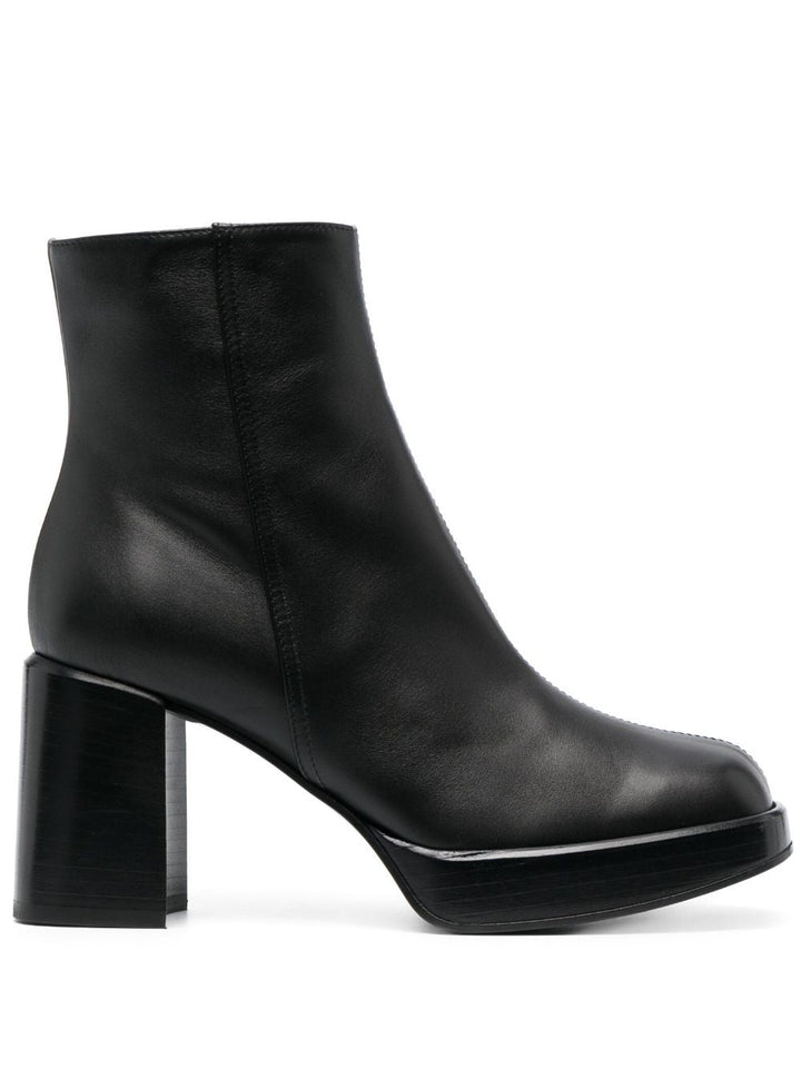 LEATHER 80MM SQUARE TOE BOOTS.
