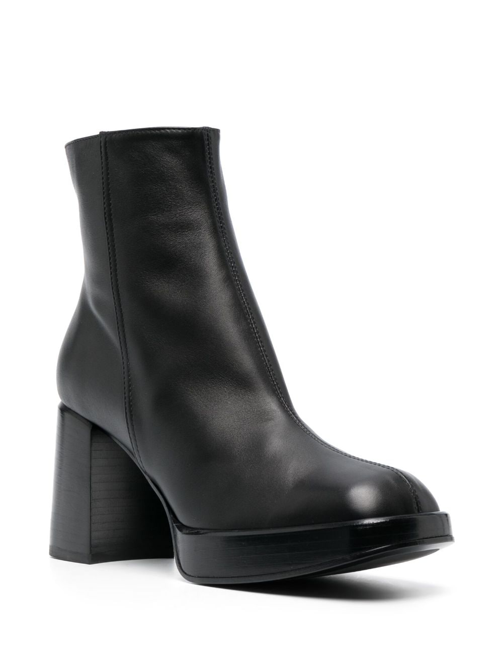 LEATHER 80MM SQUARE TOE BOOTS.