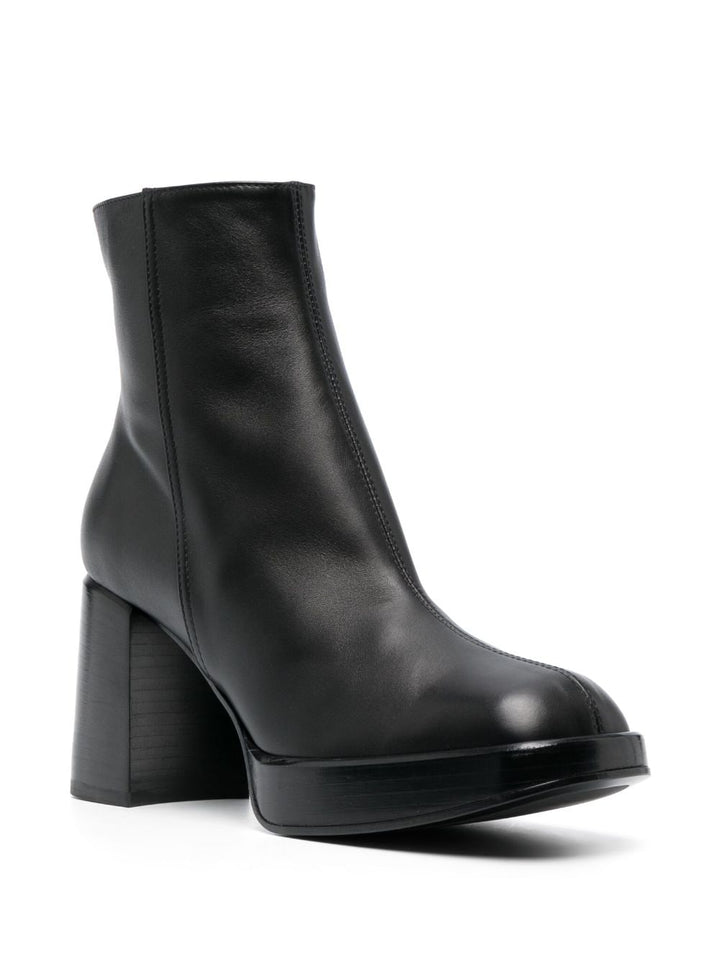 LEATHER 80MM SQUARE TOE BOOTS.