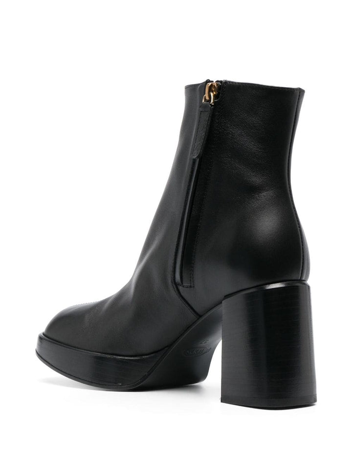 LEATHER 80MM SQUARE TOE BOOTS.