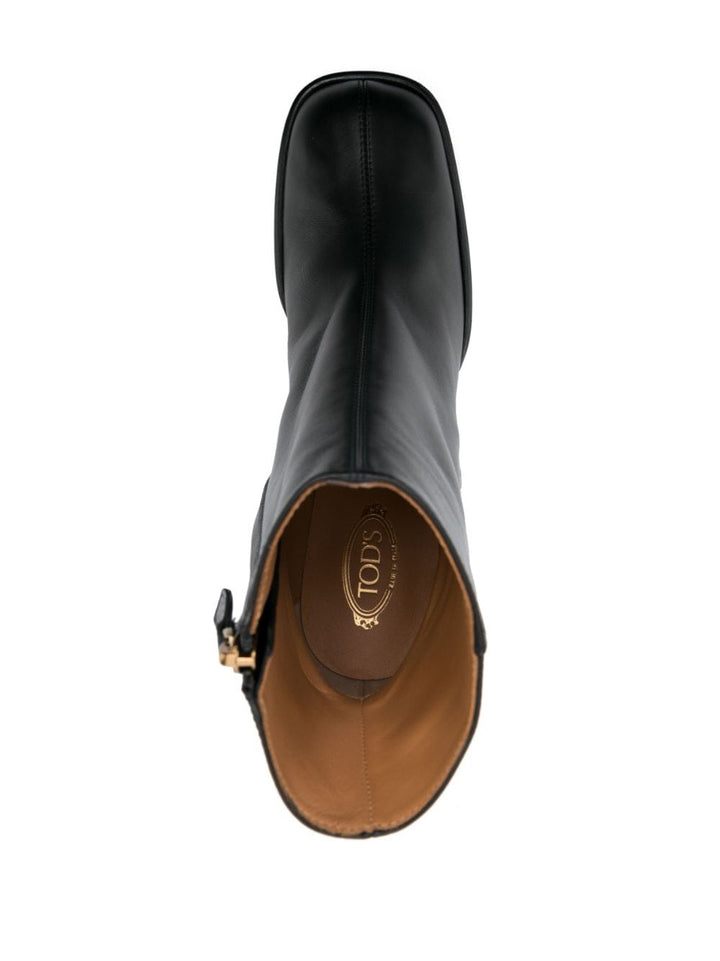LEATHER 80MM SQUARE TOE BOOTS.