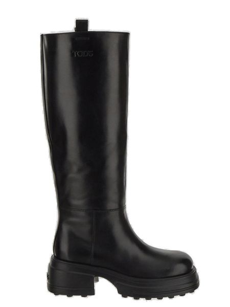 LOGO EMBOSSED KNEE LENGTH BOOTS