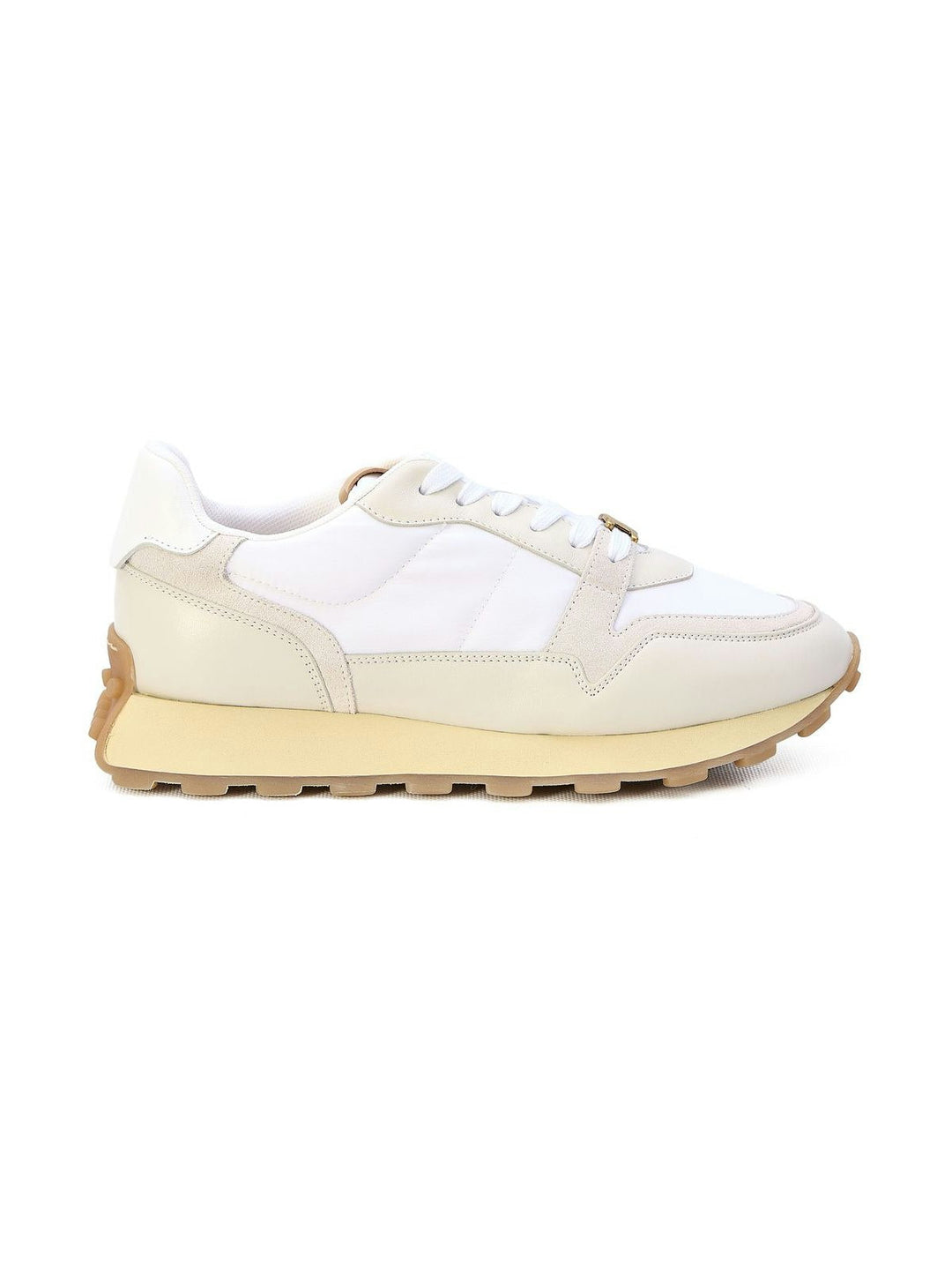 LEATHER AND FABRIC SNEAKERS