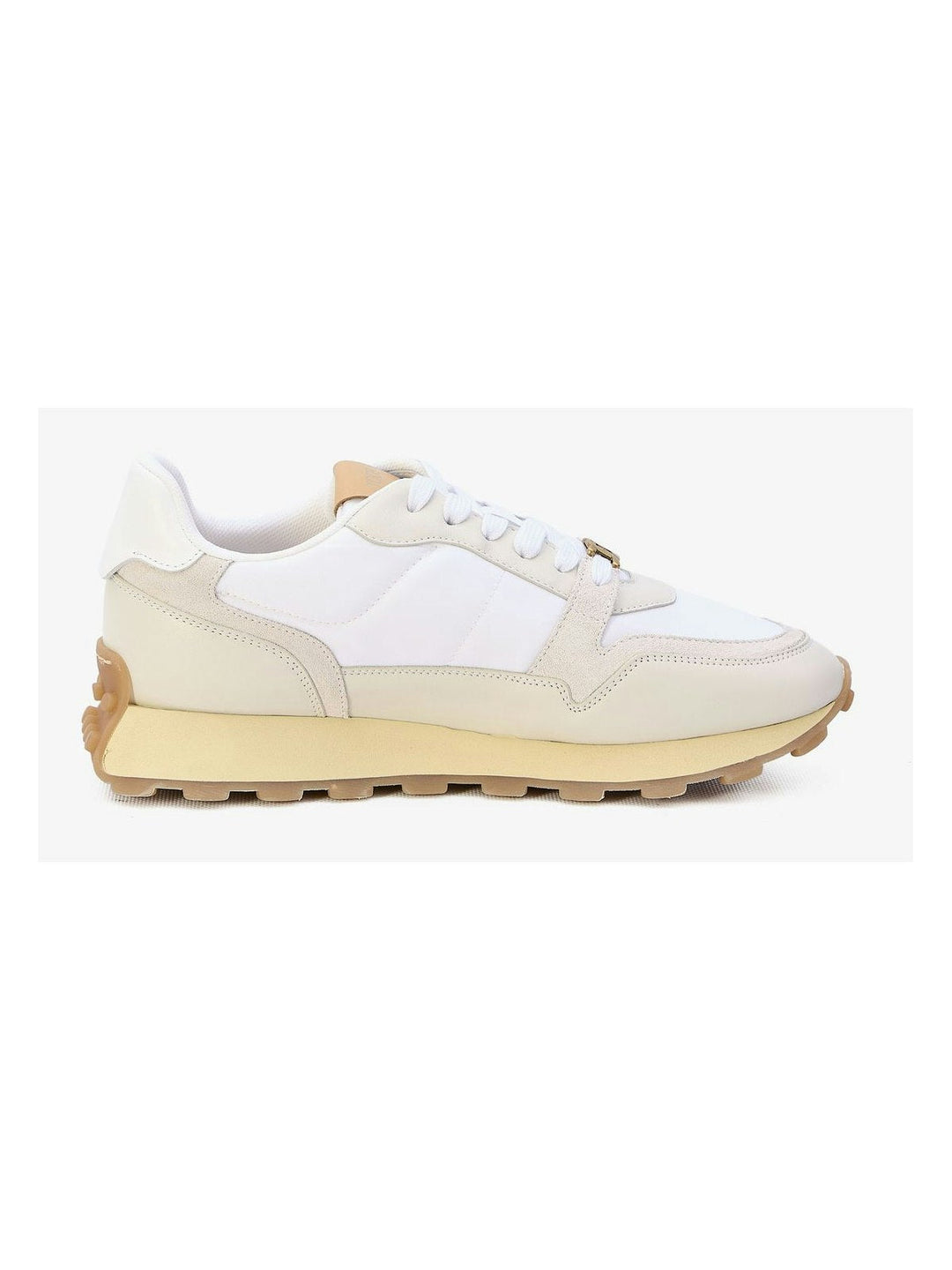 LEATHER AND FABRIC SNEAKERS