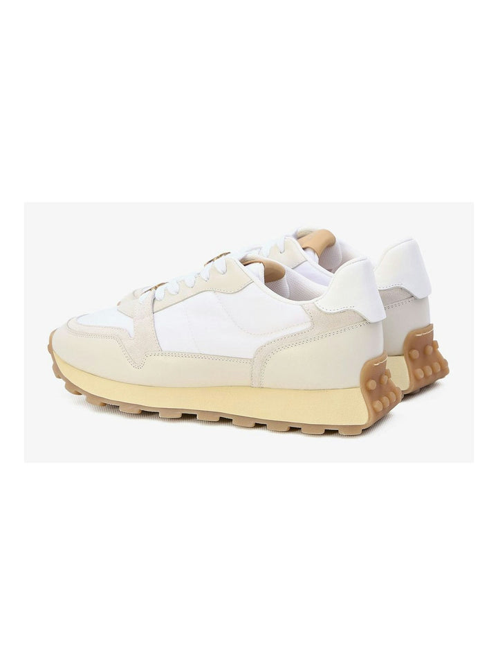 LEATHER AND FABRIC SNEAKERS