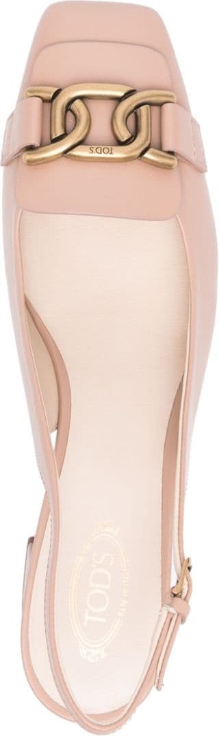 LEATHER SLINGBACK PUMPS.