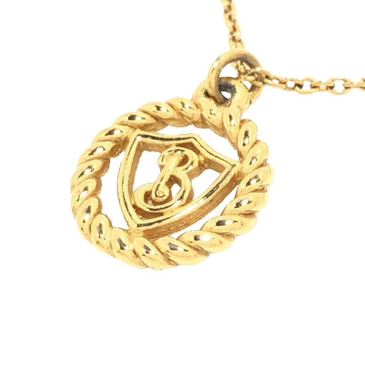 BURBERRY Logo Pendant Necklace Costume Necklace