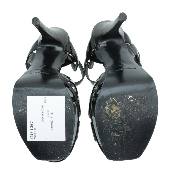 YSL Black Tribute Sandal 36