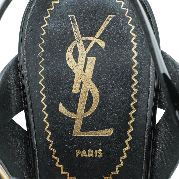 YSL Black Tribute Sandal 36