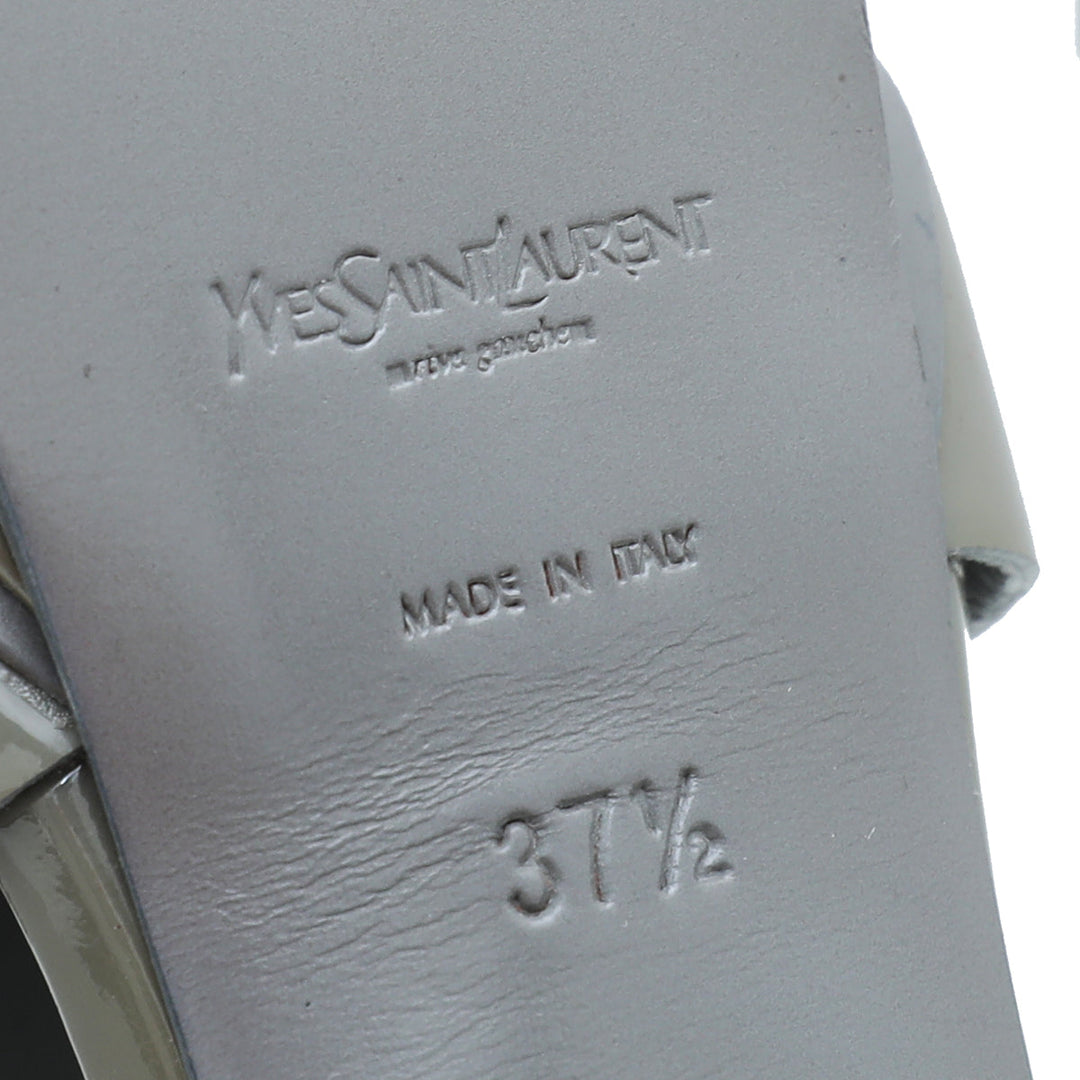 YSL Grey Tribute High Heel Sandals 37.5