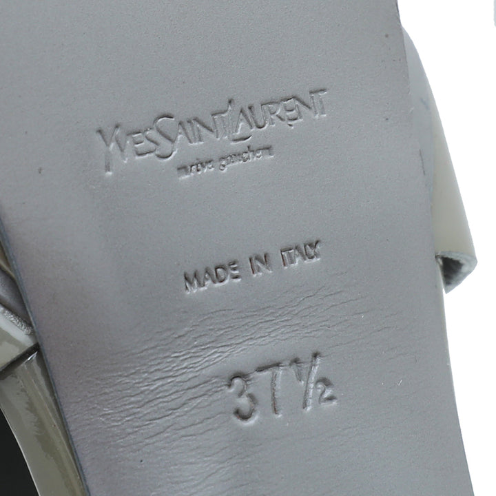YSL Grey Tribute High Heel Sandals 37.5