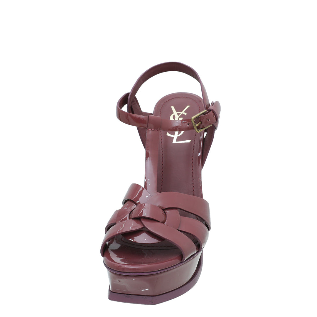 YSL Mauve Taupe Tribute High Heel Sandals 38