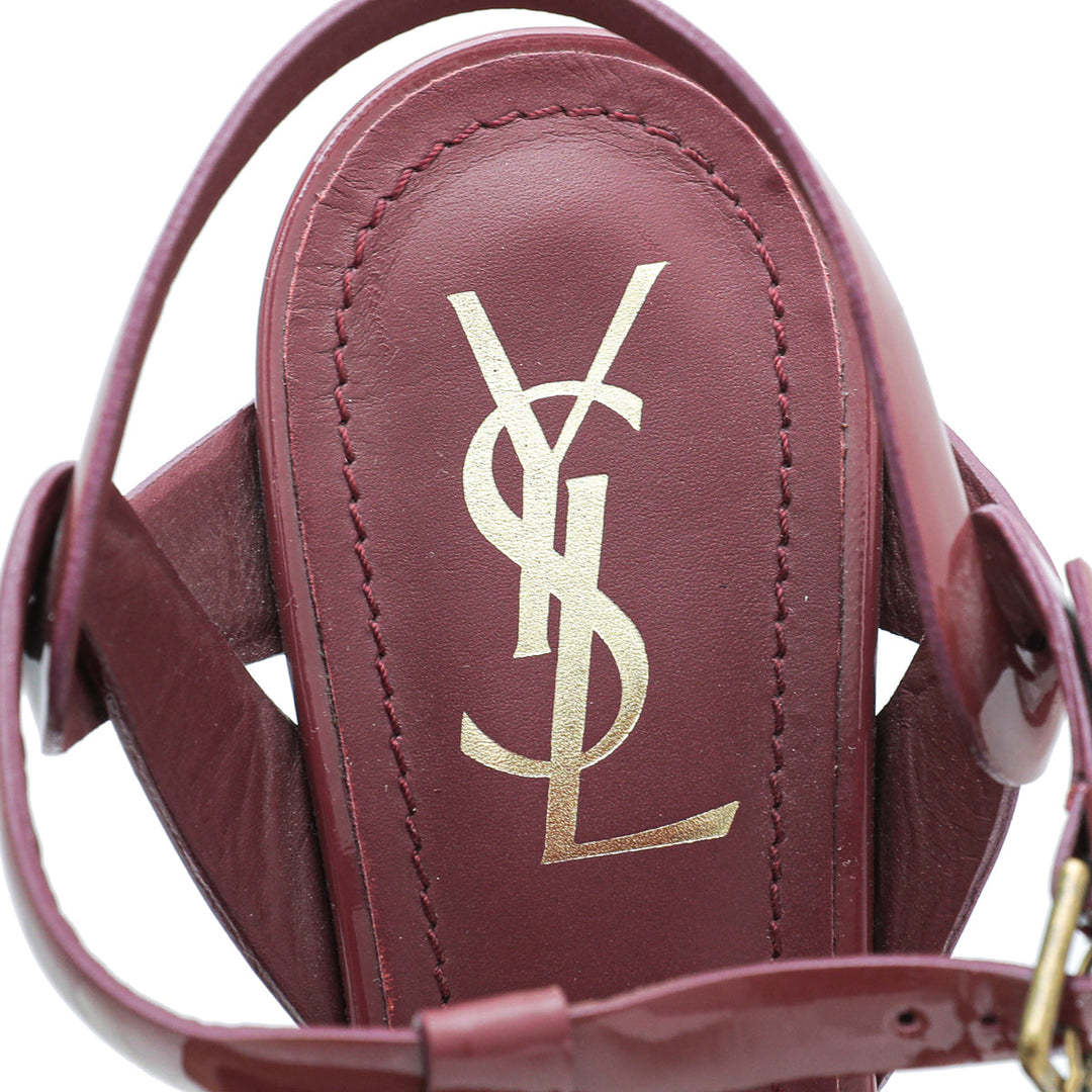 YSL Mauve Taupe Tribute High Heel Sandals 38
