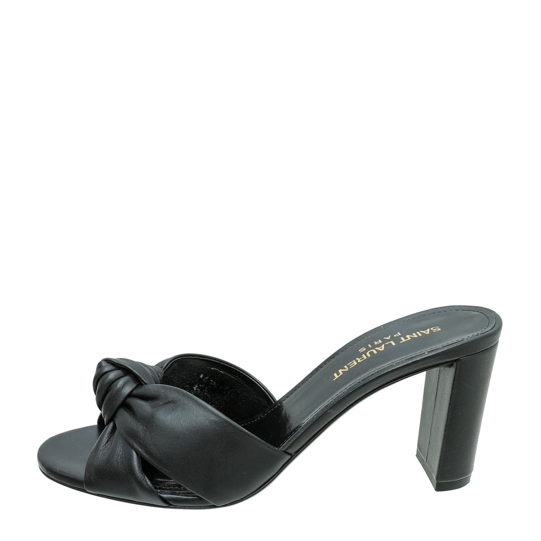 YSL Black Bianca Heeled Mules 36