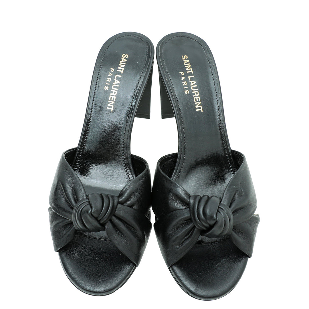 YSL Black Bianca Heeled Mules 36