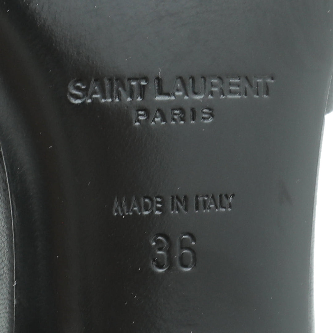 YSL Black Bianca Heeled Mules 36