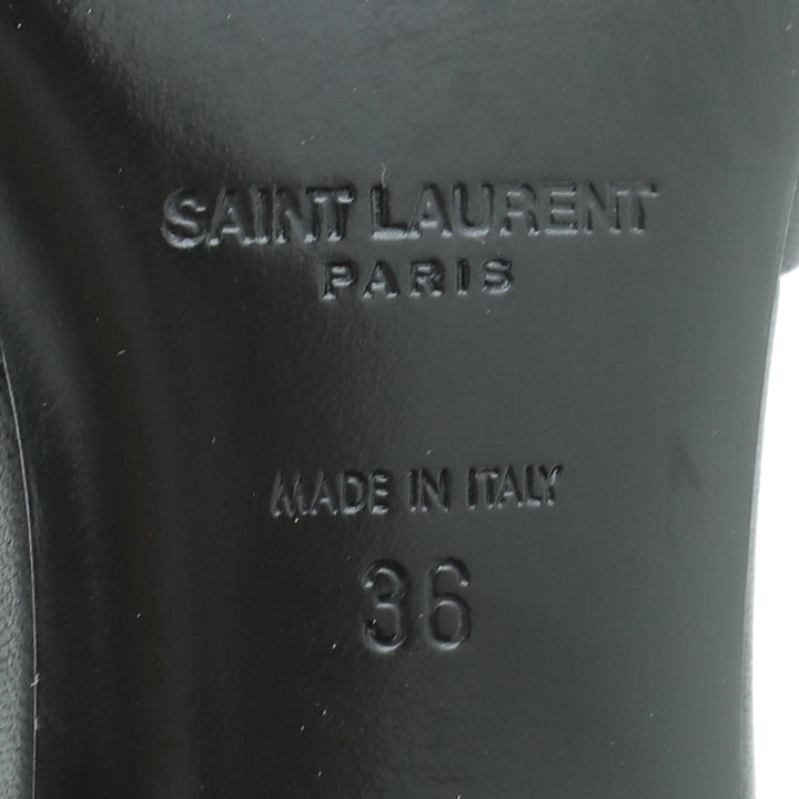 YSL Black Bianca Heeled Mules 36