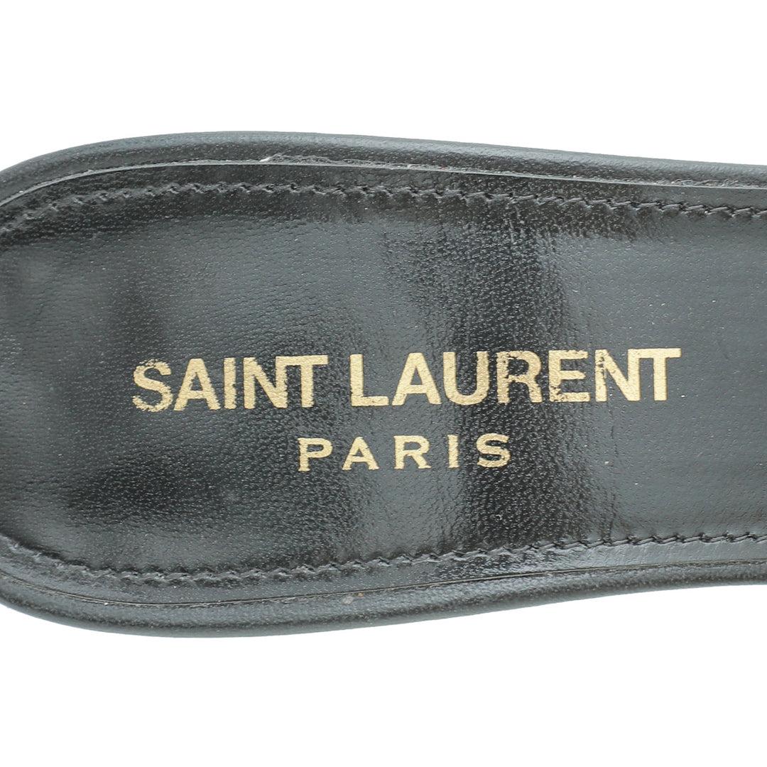 YSL Black Bianca Heeled Mules 36
