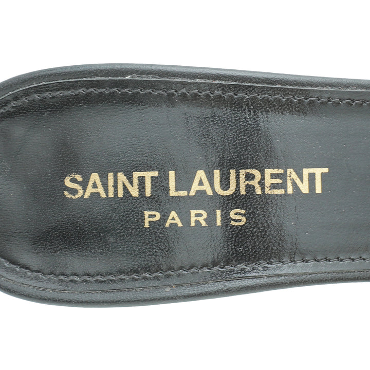 YSL Black Bianca Heeled Mules 36