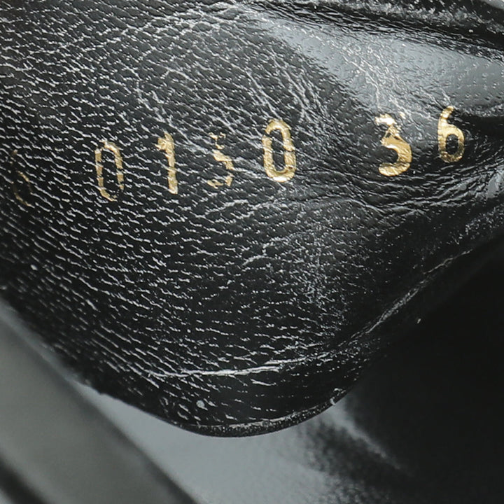 YSL Black Bianca Heeled Mules 36
