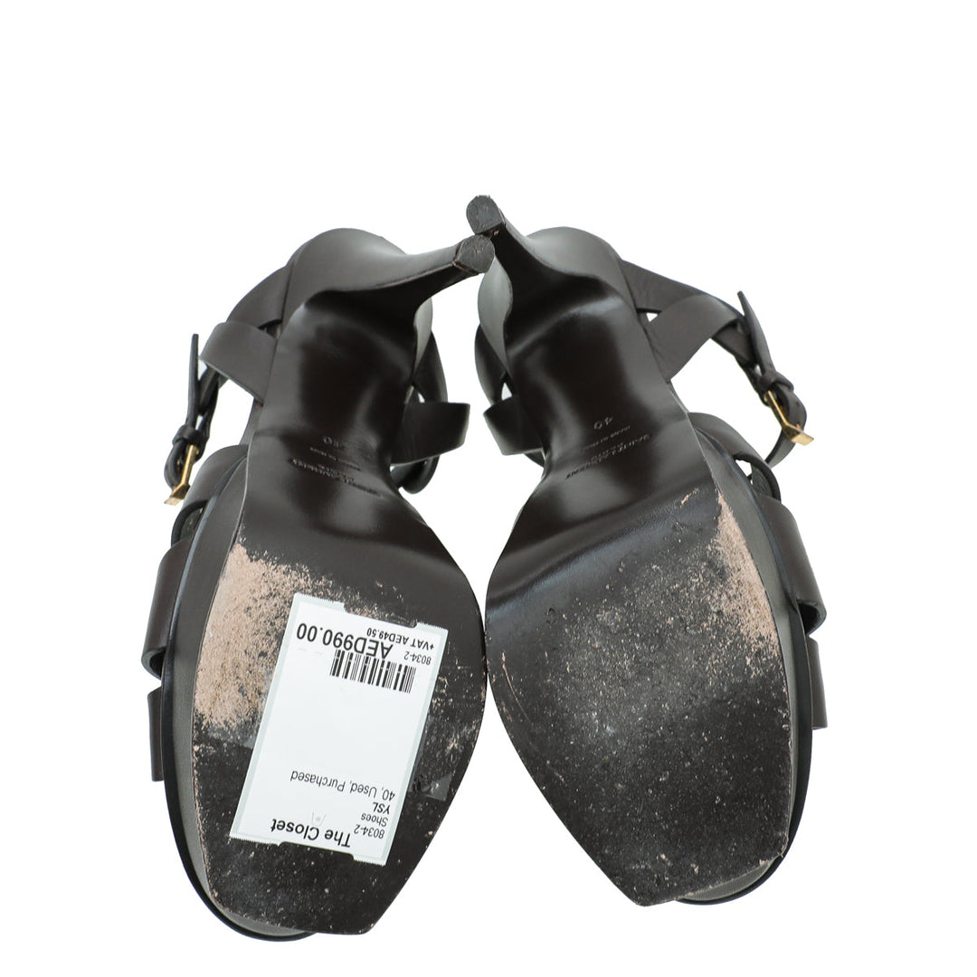 YSL Chocolate Tribute Sandal 40