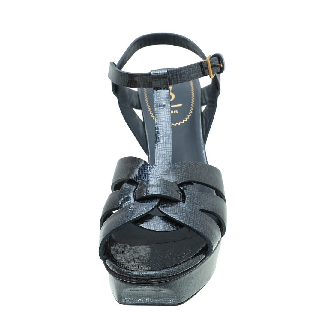 YSL Navy Blue Tribute Sandal 38