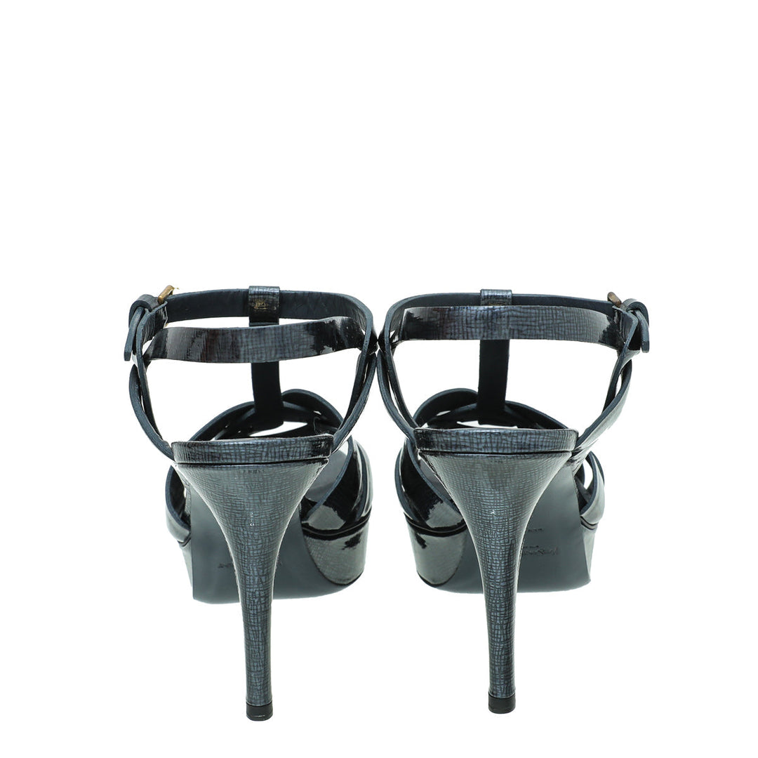 YSL Navy Blue Tribute Sandal 38