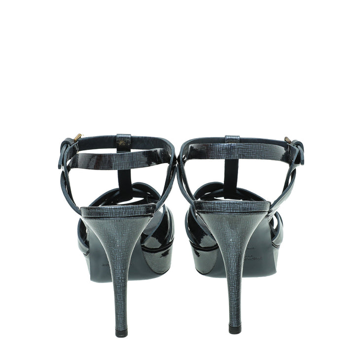 YSL Navy Blue Tribute Sandal 38