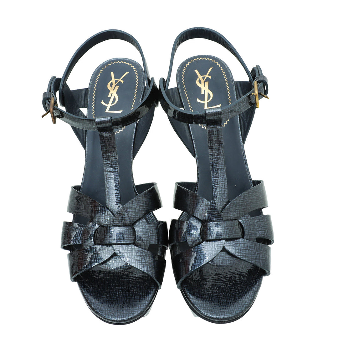 YSL Navy Blue Tribute Sandal 38
