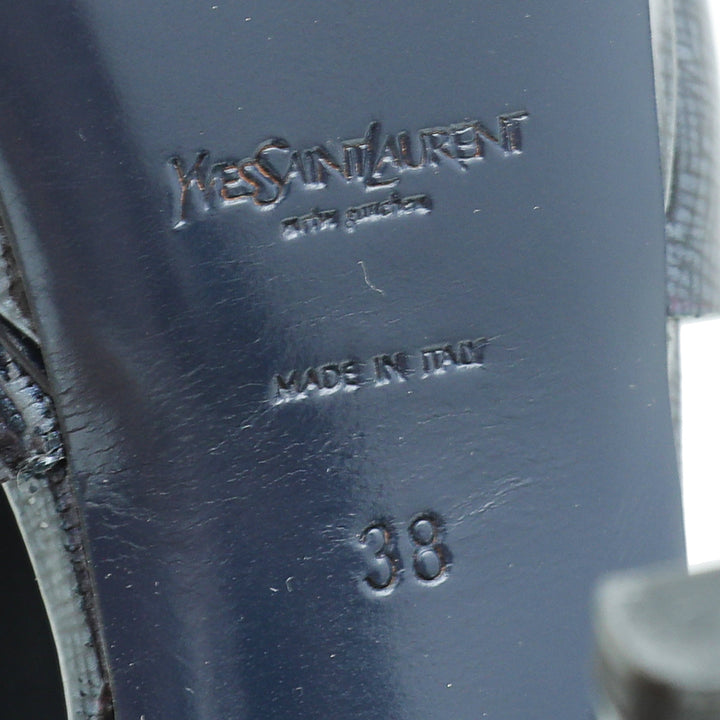 YSL Navy Blue Tribute Sandal 38