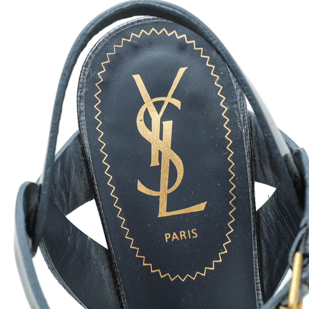 YSL Navy Blue Tribute Sandal 38