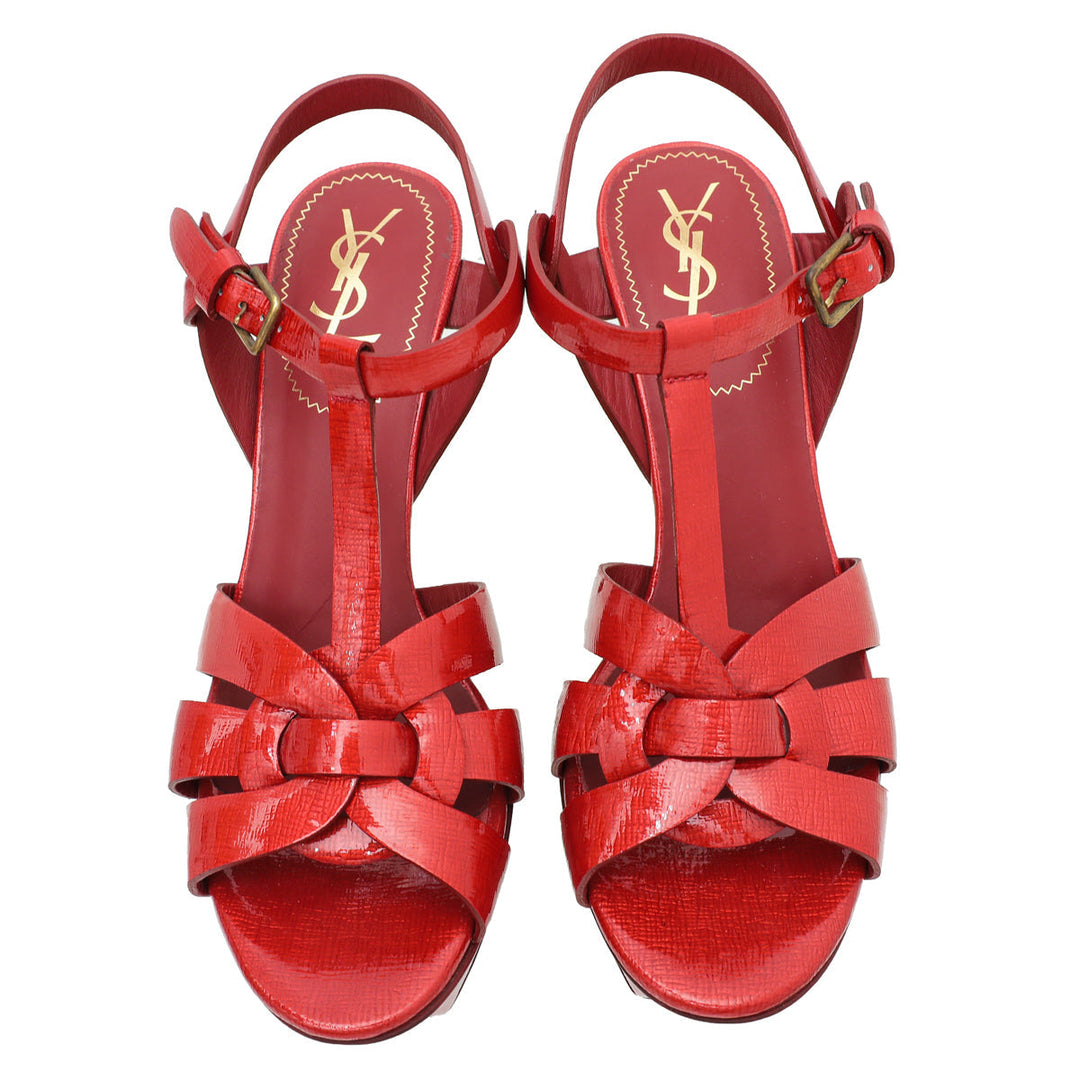 YSL Red Tribute Sandal 38