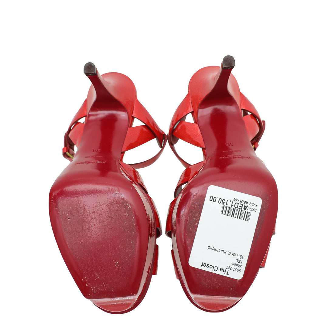 YSL Red Tribute Sandal 38