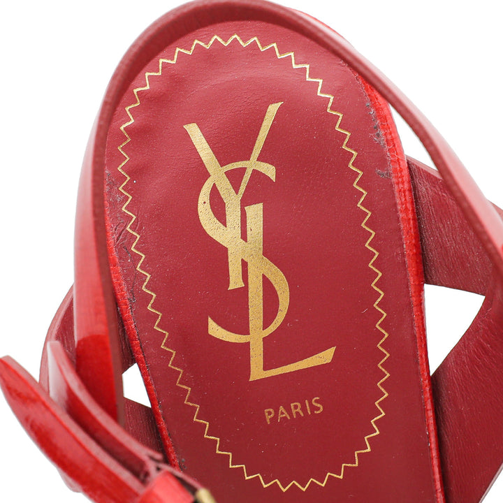 YSL Red Tribute Sandal 38