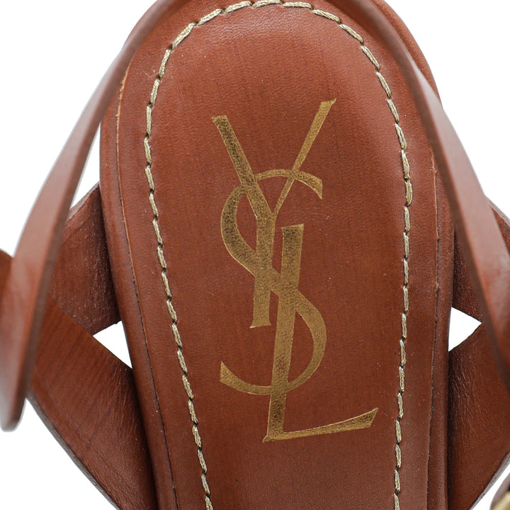 YSL Orange Tribute Sandal 38