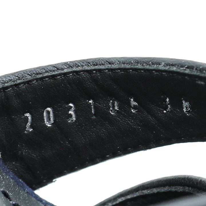 YSL Navy Blue Suede Tribute Sandal 38
