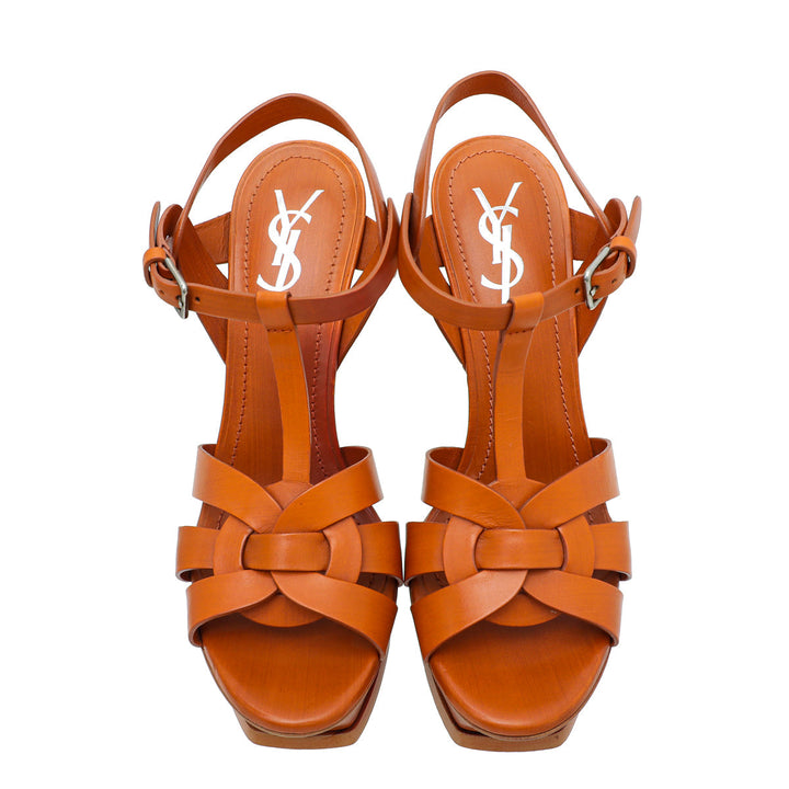 YSL Orange Tribute Sandal 38