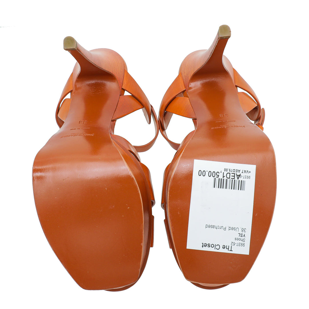 YSL Orange Tribute Sandal 38