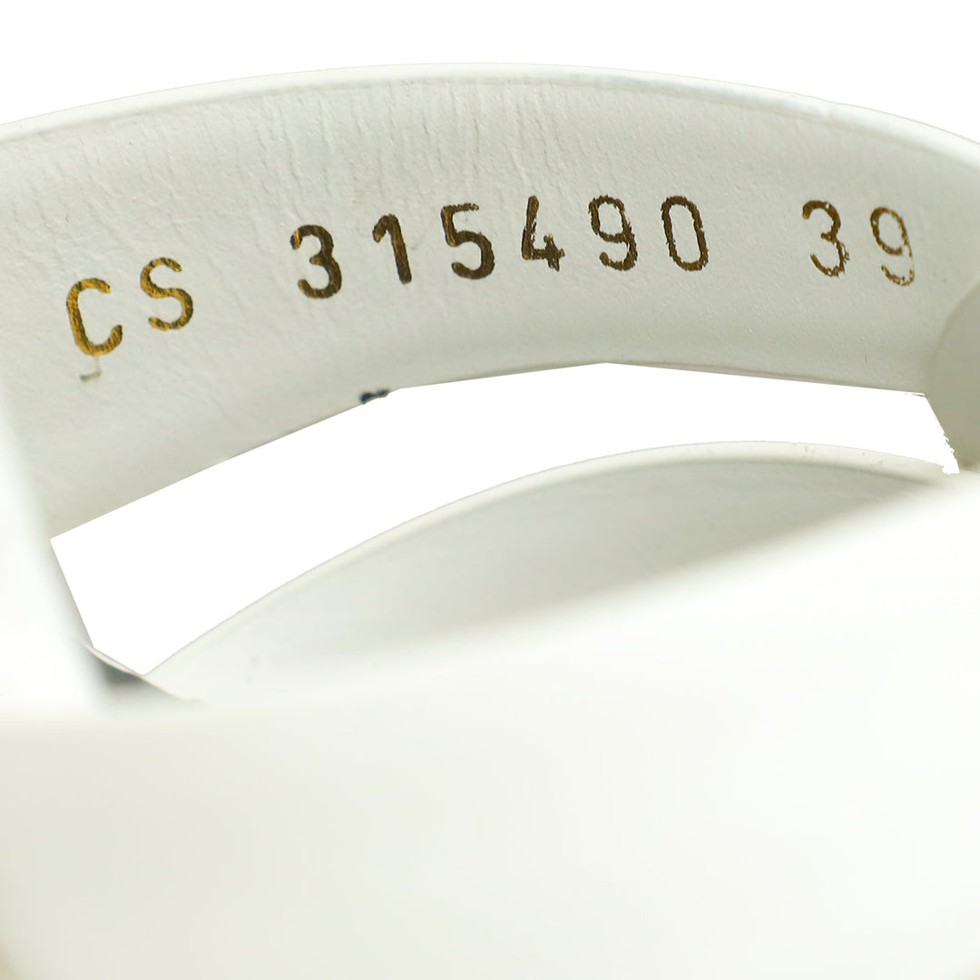 YSL White Tribute 100mm Sandal 39