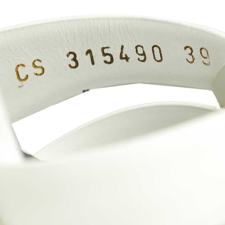 YSL White Tribute 100mm Sandal 39