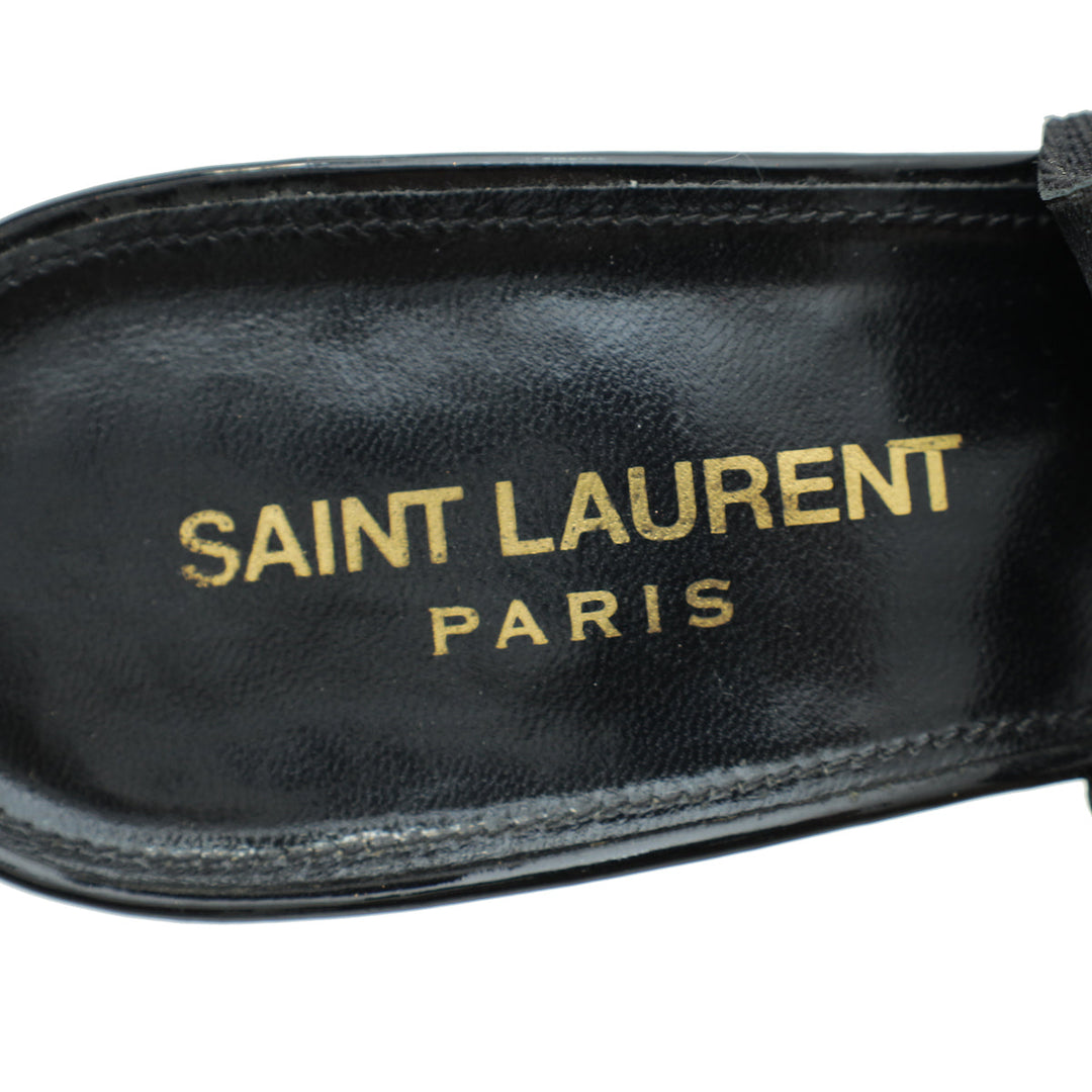 YSL Black Anais Bow Slingback Pump 39