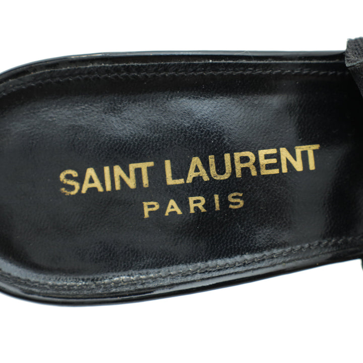 YSL Black Anais Bow Slingback Pump 39