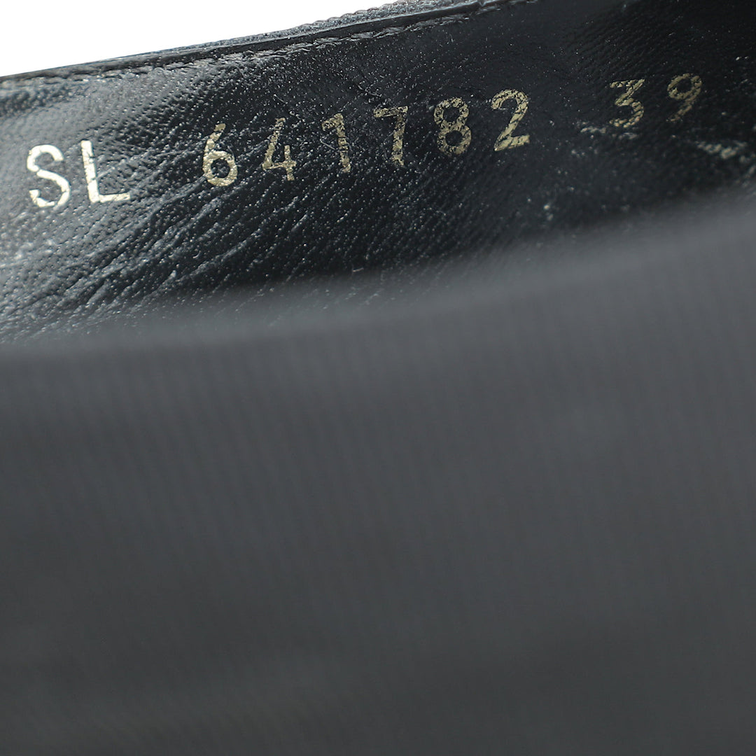 YSL Black Anais Bow Slingback Pump 39