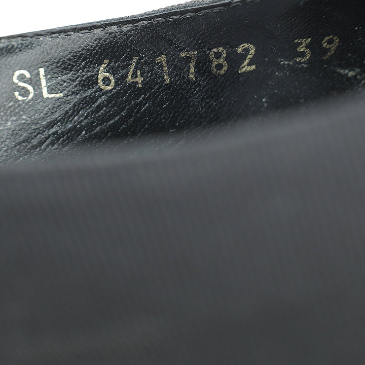 YSL Black Anais Bow Slingback Pump 39