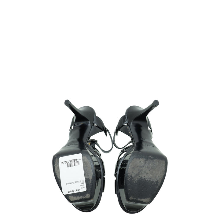 YSL Black Tribute Sandal 37.5